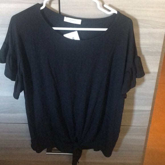 Royal & Reese Tops - 3 for $15 Eligible!! - Ruffle Front Tie Top -Small